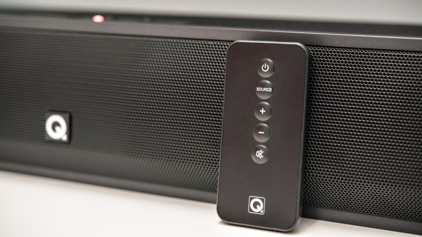 q acoustics m4 - the remote is fairly basic with smallish buttons.