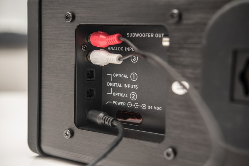 zvox sb500 - the zvox&#039;s inputs. it lacks an hdmi, but rca cables are inexpensive...