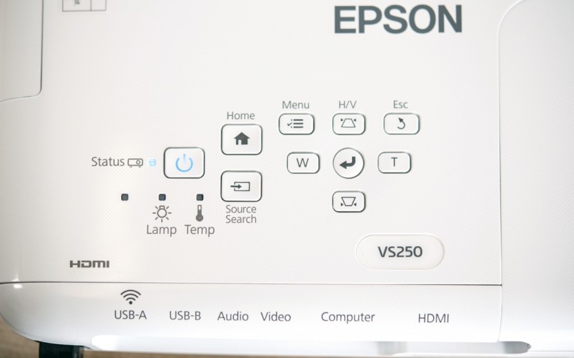 epson vs250 - the on-projector controls are fairly straightforward.