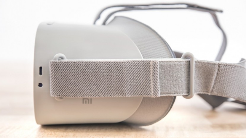 oculus go - the go has built in speakers that are hidden well in the adjustment...