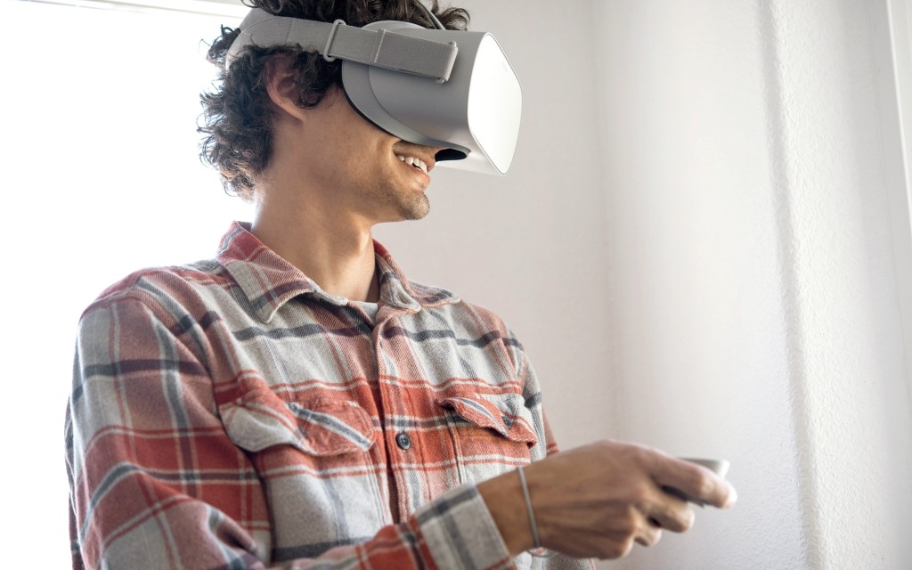 oculus go - you can put this vr headset on and &quot;go&quot;.