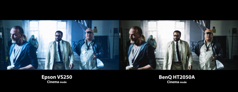 epson vs250 - when used in a home theater context, the epson vs250 (left) added an...