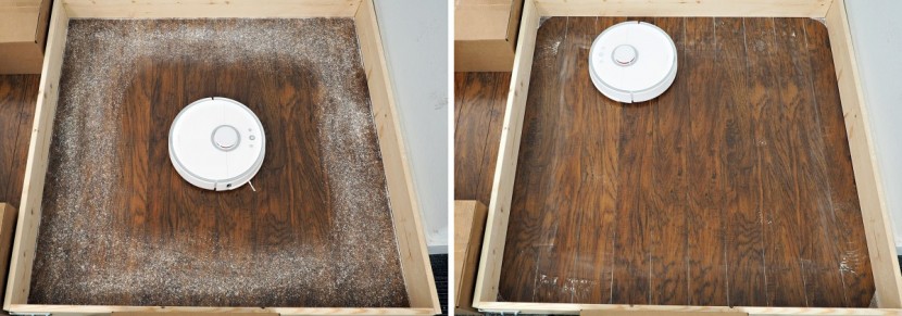 roborock s5 - the roborock handled edges a bit better with the hard floor.