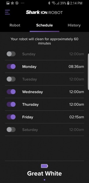 shark ion robot 750 - customize the cleaning schedule to fit your needs.