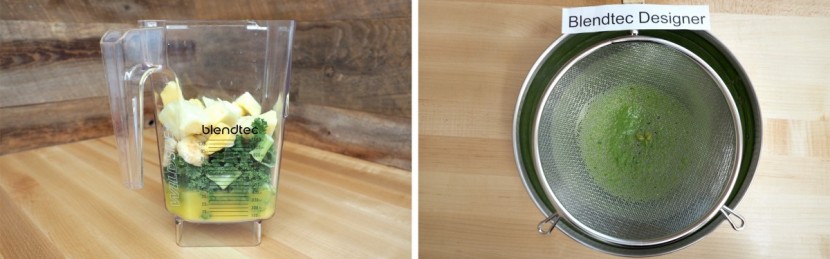 blendtec designer 650 - the green smoothie came out alright, but it was a little on the...