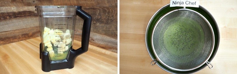 ninja chef high-speed blender - the ninja only left a small amount of greenery partially unblended.