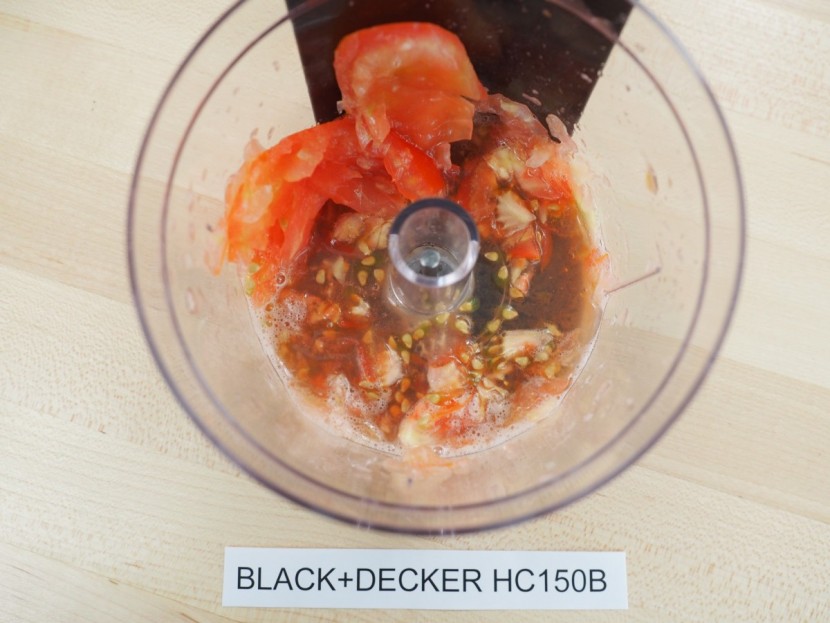 food processor - the black+decker thoroughly mutilated the tomatoes.