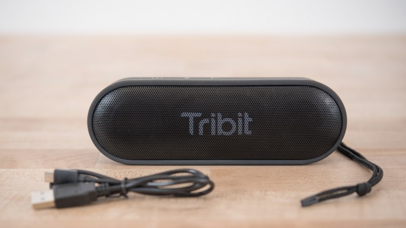 tribit xsound go - the xsound go and its included charging cable.