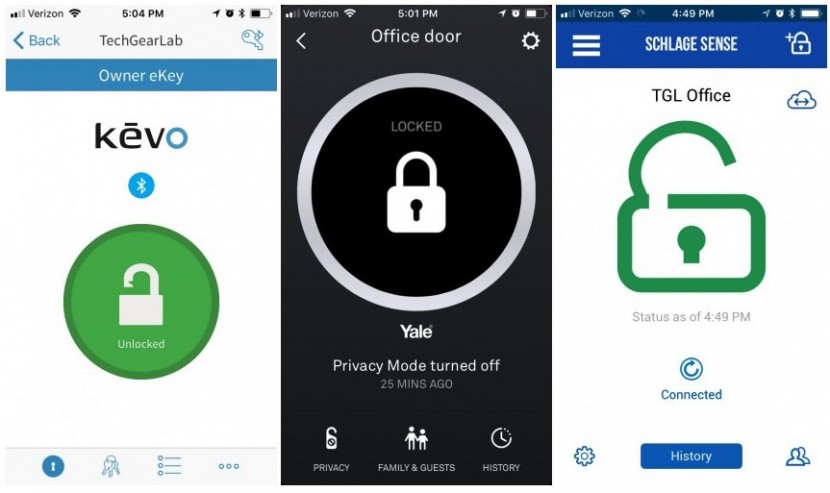 smart lock - testing the remote access smart capabilities of each lock.