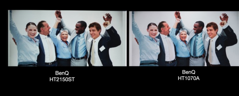 benq ht1070a - the ht1070a tends to wash out some areas more than the ht2150st...