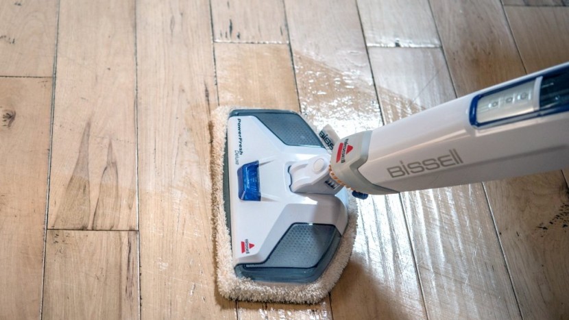 steam mop - see all that potentially damaging water seeping into the floor...