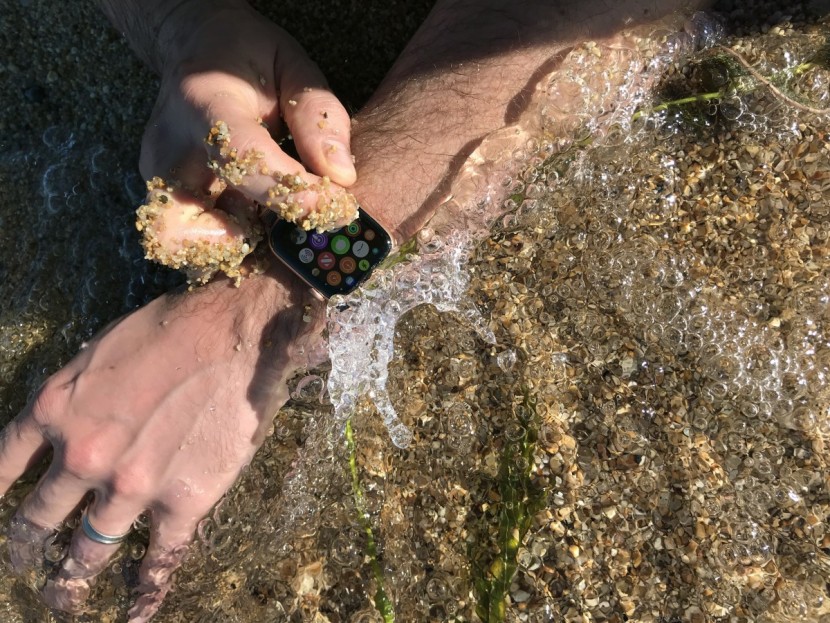 apple watch series 4 - while this watch can be totally submerged, the touchscreen might not...