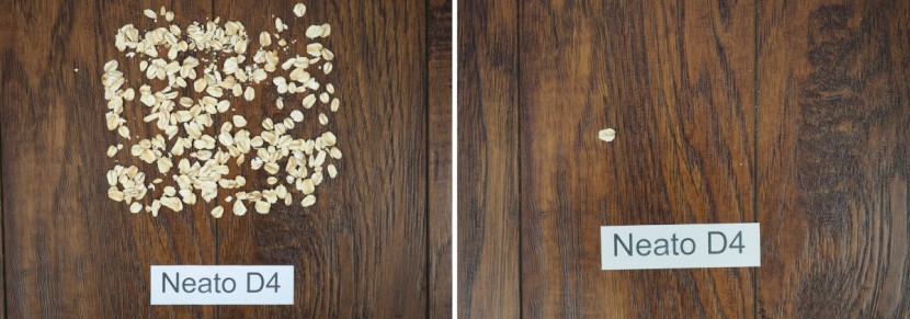 neato botvac d4 connected - the d4 left only a single oat behind.