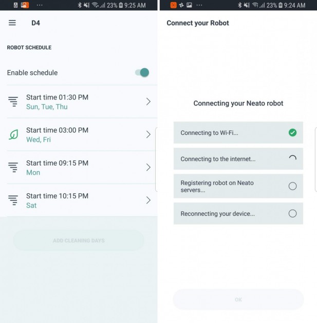 neato botvac d4 connected - you can set up a schedule and control the robot's cleaning modes...