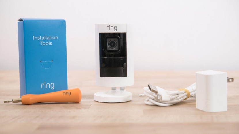 ring stick up cam wired - everything in the box.