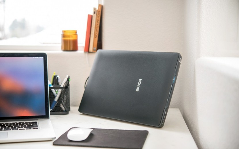 epson perfection v39 - the v39 has a kickstand and can be stored mostly upright when not in...