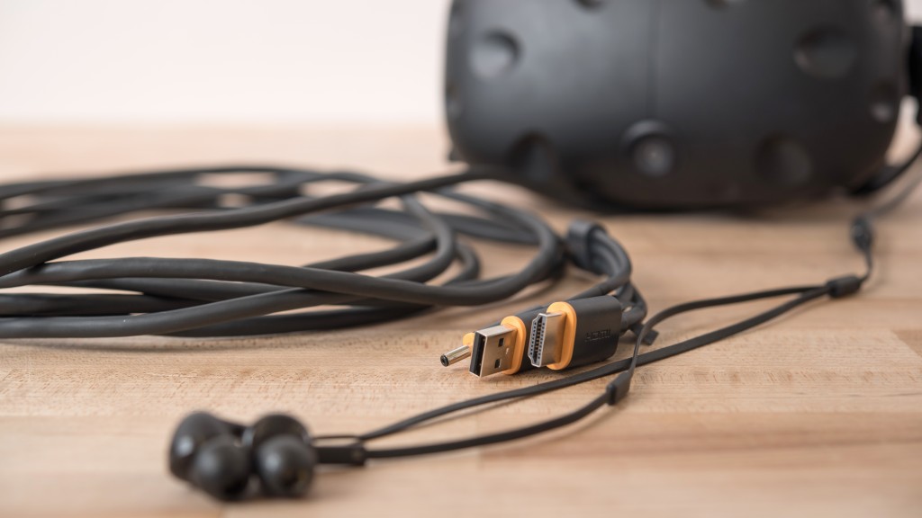 htc vive - the earbuds would pop out if we moved around too much. we ended up...