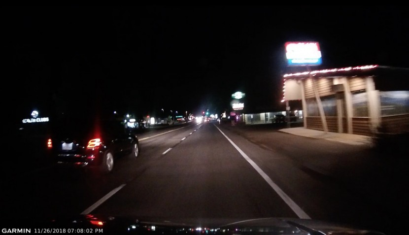 garmin 55 - while we love the garmin 55's footage, bright lights at night can...