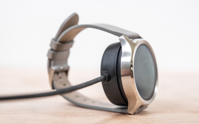 ticwatch c2 - the c2 is relatively secure on its charging base.