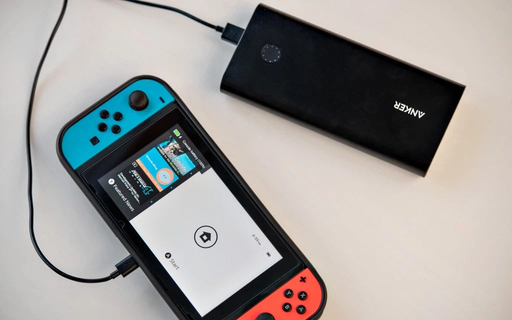 power bank - the powercore+ 26800 pd will charge a nintendo switch while you are...