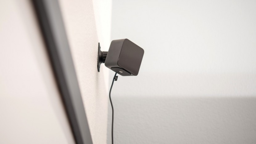 vr headset - one of two sensors wall mounted for the vive.