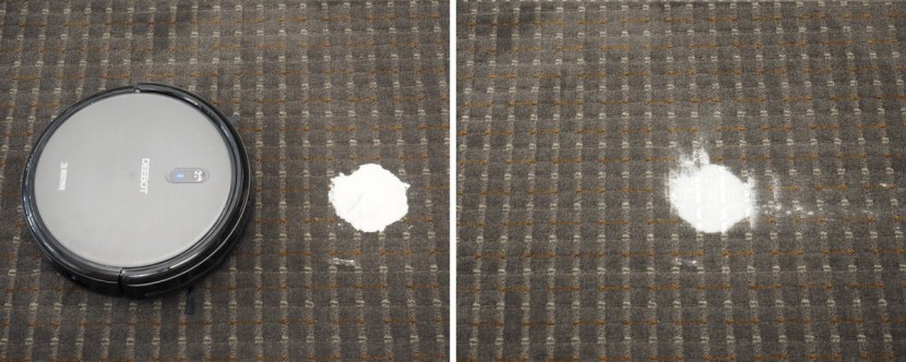 ecovacs deebot n79 - the n79 left plenty of residual flour behind.