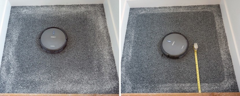 ecovacs deebot n79 - the deebot again struggled with carpet in our edge and corner test.
