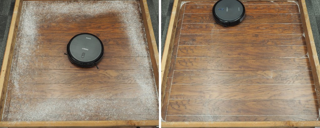 ecovacs deebot n79 - the ecovacs does an alright job at cleaning along a wall, but leaves...