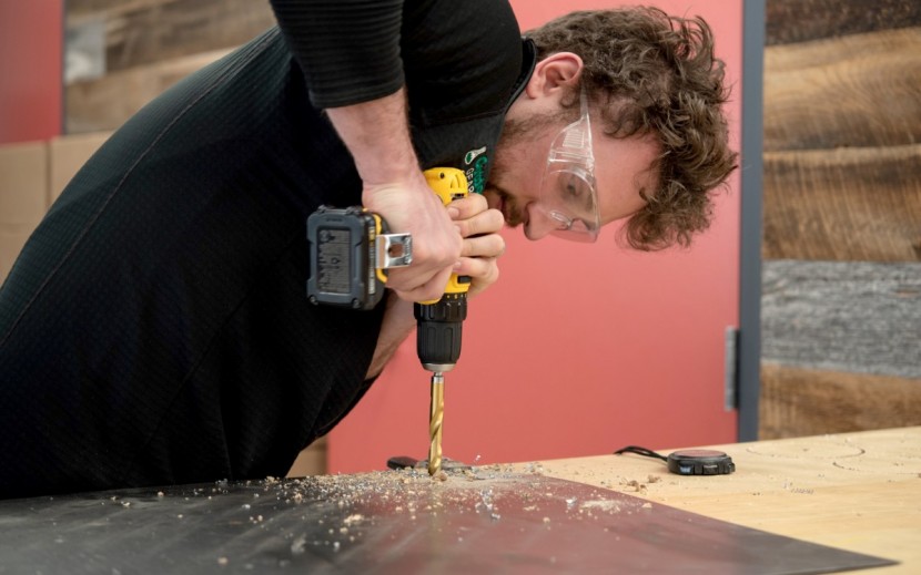 dewalt 12v max 3/8 in. drill driver kit dcd710s2 - we used multiple twist bits to keep the drills on a level playing...