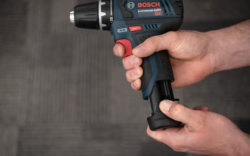 drill - the locking tabs hold the battery securely in place.