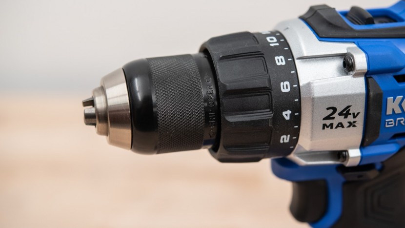 kobalt 24-volt max 1/2-in brushless drill kdd 1424a-03 - the kobalt has many clutch settings to help you reign in its power.