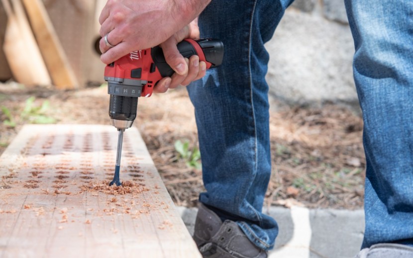 milwaukee m12 fuel 1/2&quot; drill driver 2503 - 1&quot; spade bit testing with the m12 fuel.