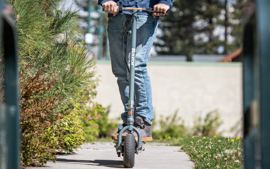 razor e300 - the razor has the shortest travel radius in the class.