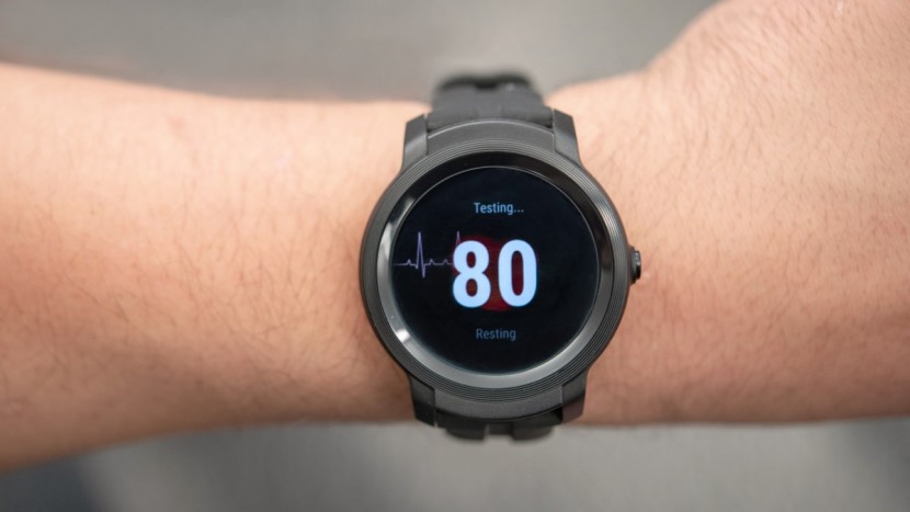 ticwatch e2 - this model has a built-in hr monitor.