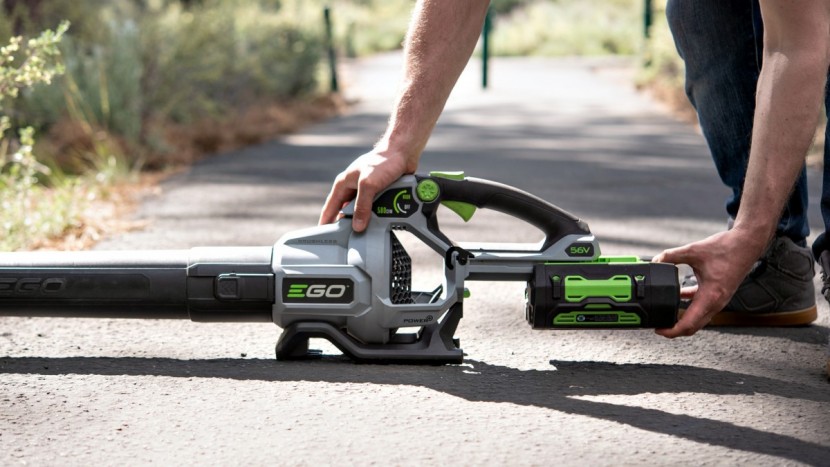 leaf blower - the battery on certain models, like this one, slides in really easily.