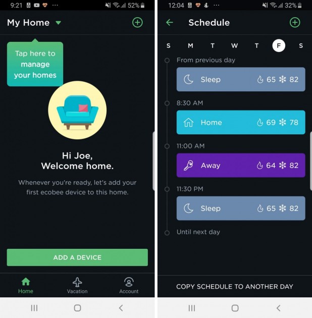 ecobee smartthermostat with voice control - the layout of the app is very intuitive but the scheduling features...