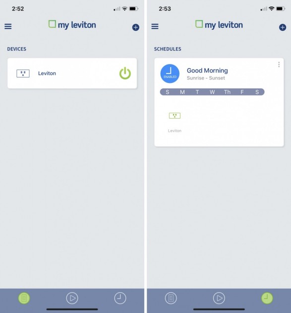 smart plug - the leviton app provides a simple and clean interface.