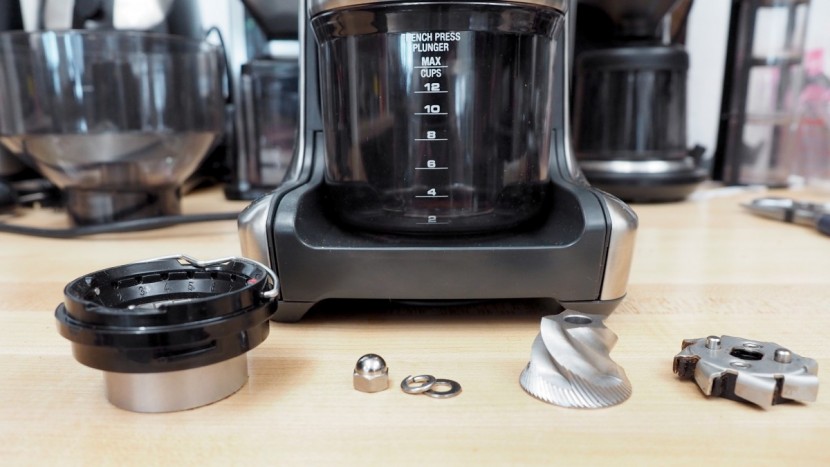 breville the smart grinder pro - you can open the machine up and physically adjust the burrs...