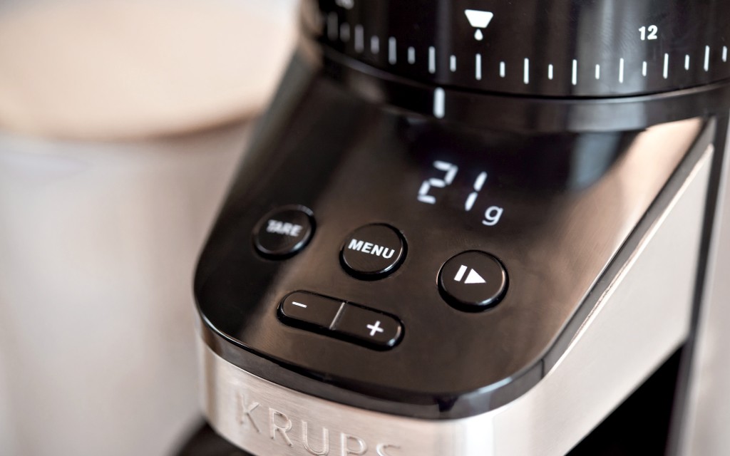  KRUPS GX420851 offee Grinder with Scale, 39 Grind Settings,  Large 14 oz Capacity, intuitive Interface, Black : Home & Kitchen