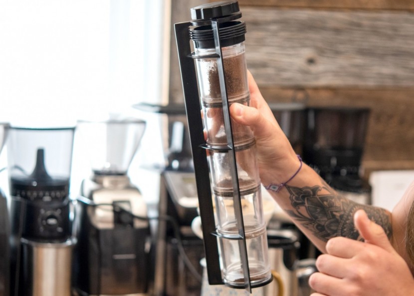 coffee grinder - our multi-tiered sieve shaker. we used this to find the distribution...