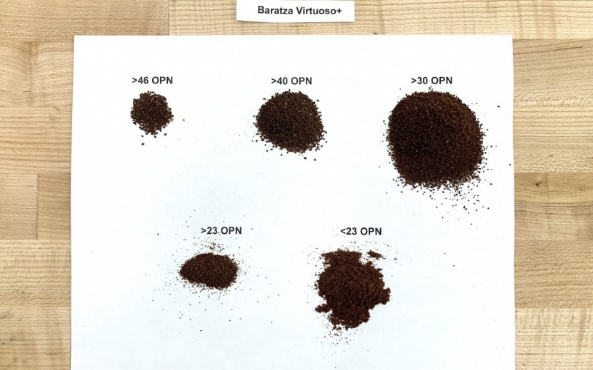baratza virtuoso+ - the virtuoso+ managed to keep most of the grinds within the ideal...