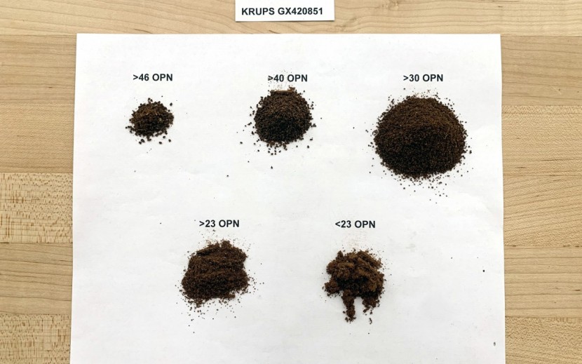 krups gx420851 - the gx420851 produces a fairly consistent grind., with most of its...