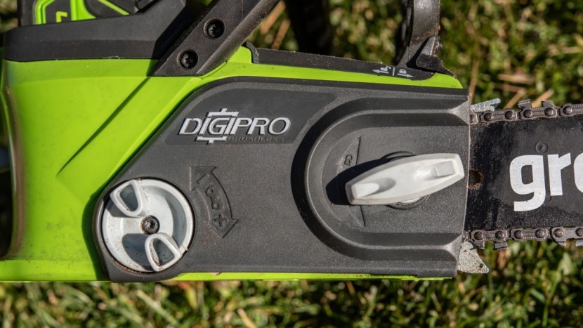 greenworks g-max 40v - the greenworks g-max chain tensioning system is not our favorite.