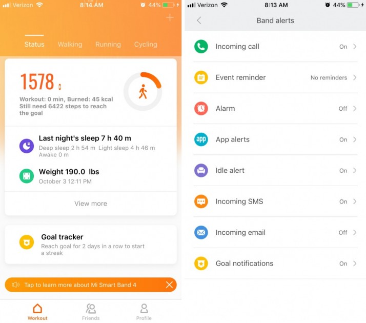 xiaomi mi band 4 - the xiaomi app doesn't offer all that much when it comes to...