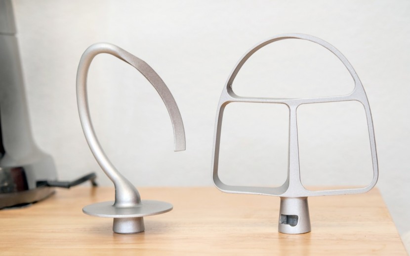 stand mixer - dough hook (left) and flat beater (right) are standard attachments...