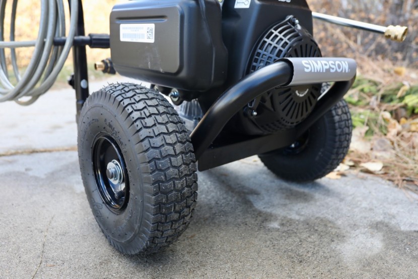 pressure washer - the simpson msh3125 megashot comes with beefy rubber tires that...