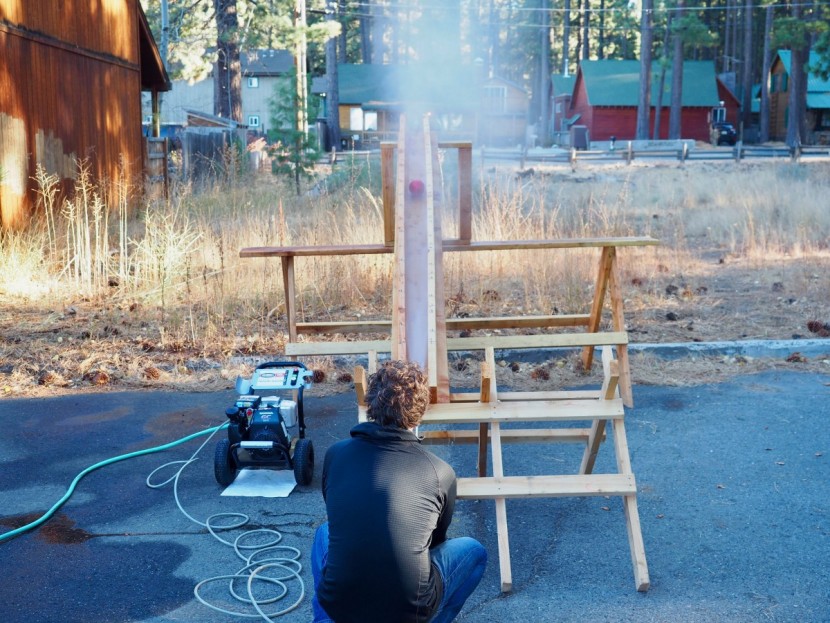 simpson msh3125 megashot - the simpson held a standard bocce ball 7 feet up a ramp adjusted to...