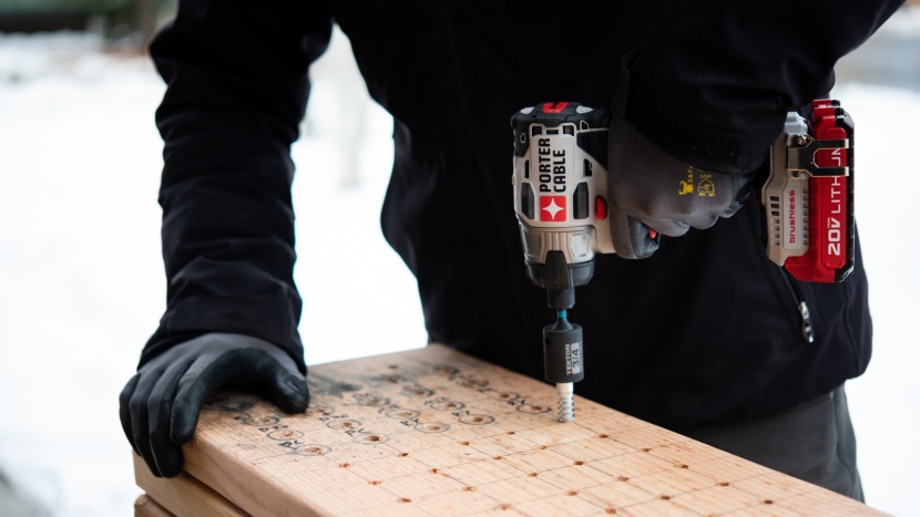 porter-cable pcck647 - the porter-cable was pretty quick at sinking lag bolts.