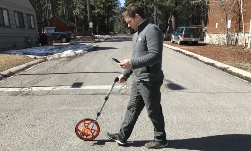 key finder - we tested range using a measuring wheel in a small city environment.