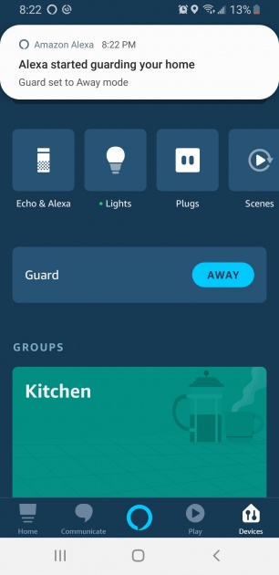 you have to set alexa to away mode to receive alerts if an alarm is...